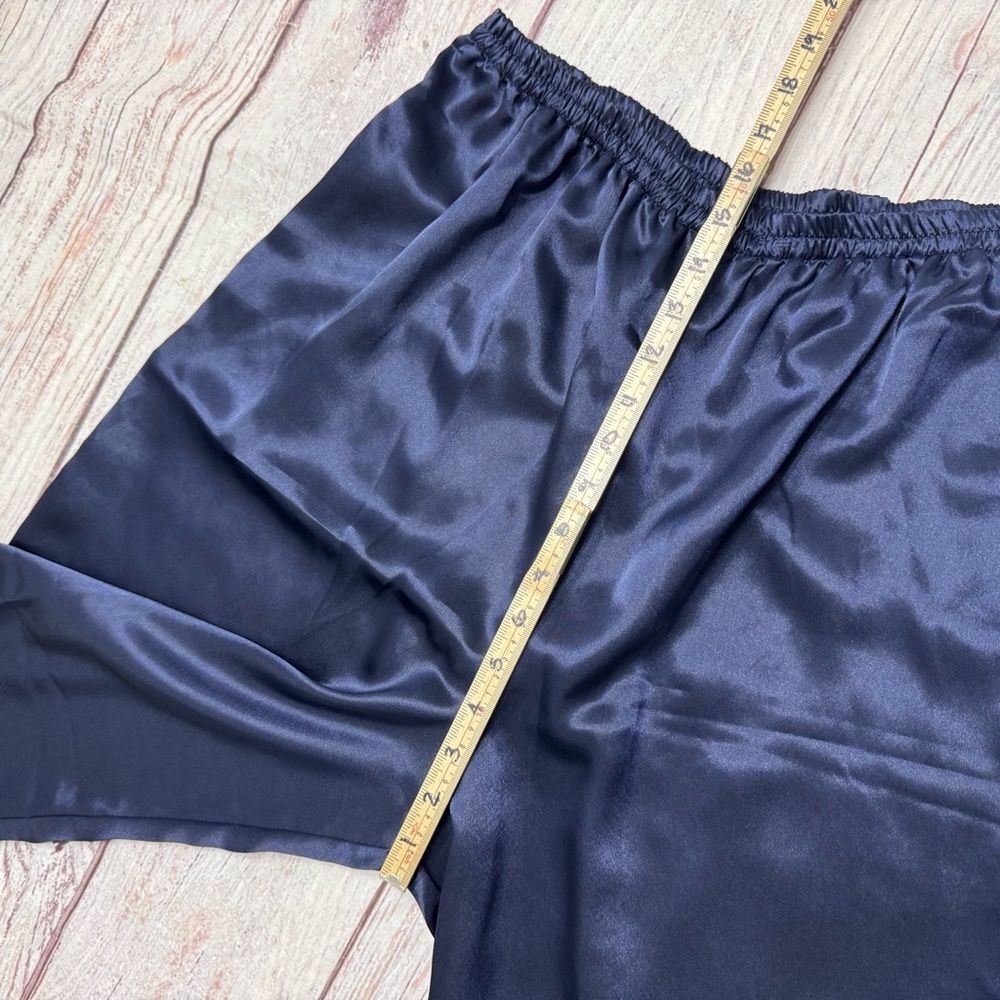 Victoria’s Secret Gold Label Vintage Pajama Set Satin Silky Red Navy Size Large - Picture 14 of 14